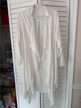 Lightweight White Draped Swim Coverup
